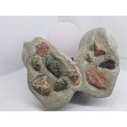 Candlestick, Original handmade concrete candlestick "Hands", gray with stones