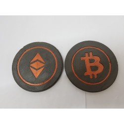 Bitcoin Concrete Bitcoin Coasters - Bitcoin Cryptocurrency coasters Concrete coasters Bitcoin