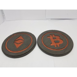 Bitcoin Concrete Bitcoin Coasters - Bitcoin Cryptocurrency coasters Concrete coasters Bitcoin