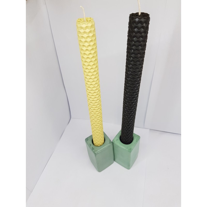 Set of candles Set of beeswax candles Set of candles with candlesticks Set of candles and candlesticks handmade