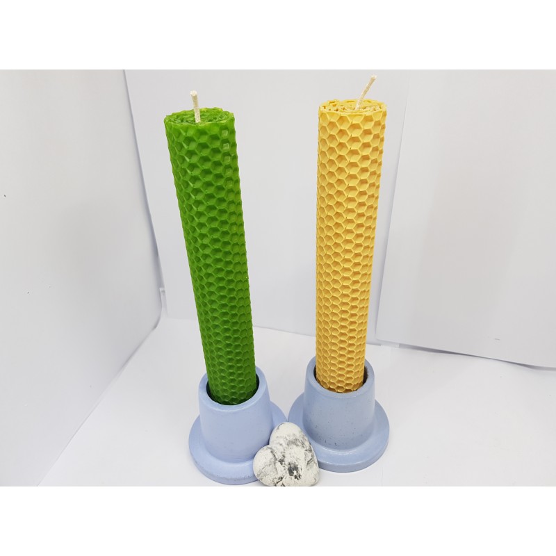 Set of candles Set of beeswax candles Set of candles with candlesticks Set of candles and candlesticks handmade