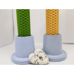 Set of candles Set of beeswax candles Set of candles with candlesticks Set of candles and candlesticks handmade