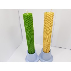 Set of candles Set of beeswax candles Set of candles with candlesticks Set of candles and candlesticks handmade