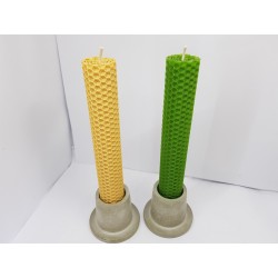 Set of candles Set of beeswax candles Set of candles with candlesticks Set of candles and candlesticks handmade