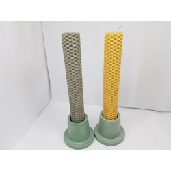 Set of candles Set of beeswax candles Set of candles with candlesticks Set of candles and candlesticks handmade