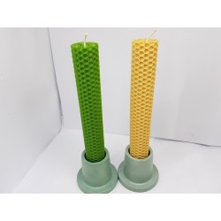 Set of candles Set of beeswax candles Set of candles with candlesticks Set of candles and candlesticks handmade