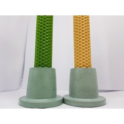 Set of candles Set of beeswax candles Set of candles with candlesticks Set of candles and candlesticks handmade