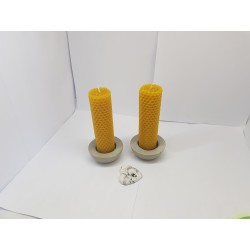 Set of candles Set of beeswax candles Set of candles with candlesticks Set of candles and candlesticks handmade