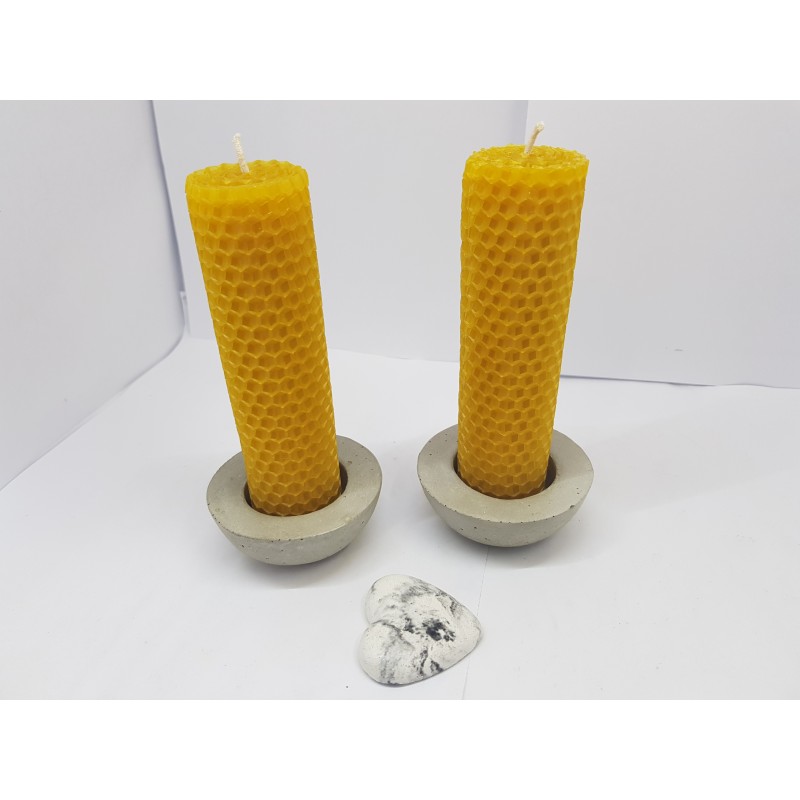 Set of candles Set of beeswax candles Set of candles with candlesticks Set of candles and candlesticks handmade