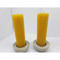 Set of candles Set of beeswax candles Set of candles with candlesticks Set of candles and candlesticks handmade