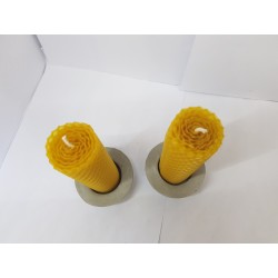 Set of candles Set of beeswax candles Set of candles with candlesticks Set of candles and candlesticks handmade