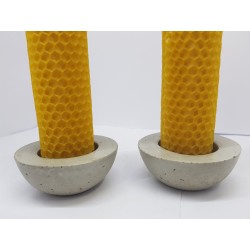 Set of candles Set of beeswax candles Set of candles with candlesticks Set of candles and candlesticks handmade