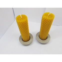 Set of candles Set of beeswax candles Set of candles with candlesticks Set of candles and candlesticks handmade