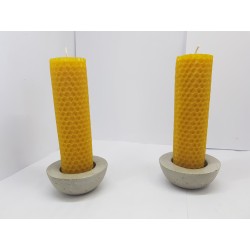 Set of candles Set of beeswax candles Set of candles with candlesticks Set of candles and candlesticks handmade