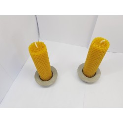 Set of candles Set of beeswax candles Set of candles with candlesticks Set of candles and candlesticks handmade