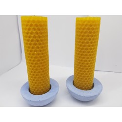 Set of candles Set of beeswax candles Set of candles with candlesticks Set of candles and candlesticks handmade