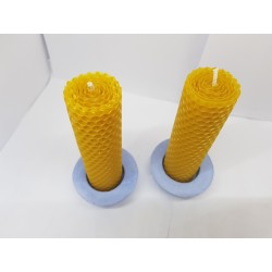 Set of candles Set of beeswax candles Set of candles with candlesticks Set of candles and candlesticks handmade