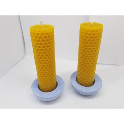 Set of candles Set of beeswax candles Set of candles with candlesticks Set of candles and candlesticks handmade