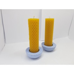 Set of candles Set of beeswax candles Set of candles with candlesticks Set of candles and candlesticks handmade