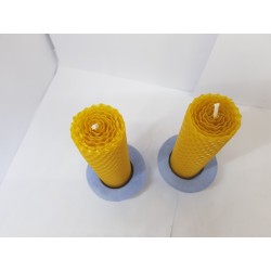 Set of candles Set of beeswax candles Set of candles with candlesticks Set of candles and candlesticks handmade