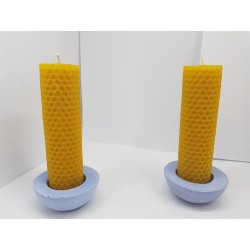 Set of candles Set of beeswax candles Set of candles with candlesticks Set of candles and candlesticks handmade