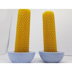 Set of candles Set of beeswax candles Set of candles with candlesticks Set of candles and candlesticks handmade