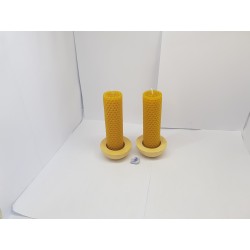 Set of candles Set of beeswax candles Set of candles with candlesticks Set of candles and candlesticks handmade