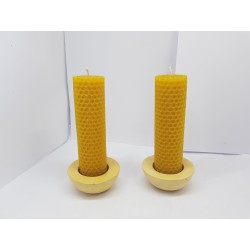 Set of candles Set of beeswax candles Set of candles with candlesticks Set of candles and candlesticks handmade