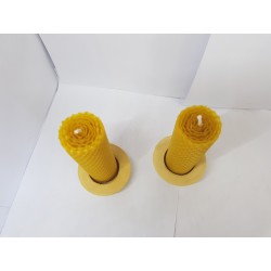 Set of candles Set of beeswax candles Set of candles with candlesticks Set of candles and candlesticks handmade