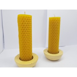 Set of candles Set of beeswax candles Set of candles with candlesticks Set of candles and candlesticks handmade