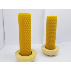 Set of candles Set of beeswax candles Set of candles with candlesticks Set of candles and candlesticks handmade