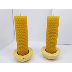 Set of candles Set of beeswax candles Set of candles with candlesticks Set of candles and candlesticks handmade