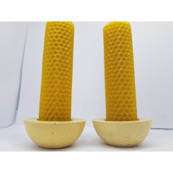 Set of candles Set of beeswax candles Set of candles with candlesticks Set of candles and candlesticks handmade