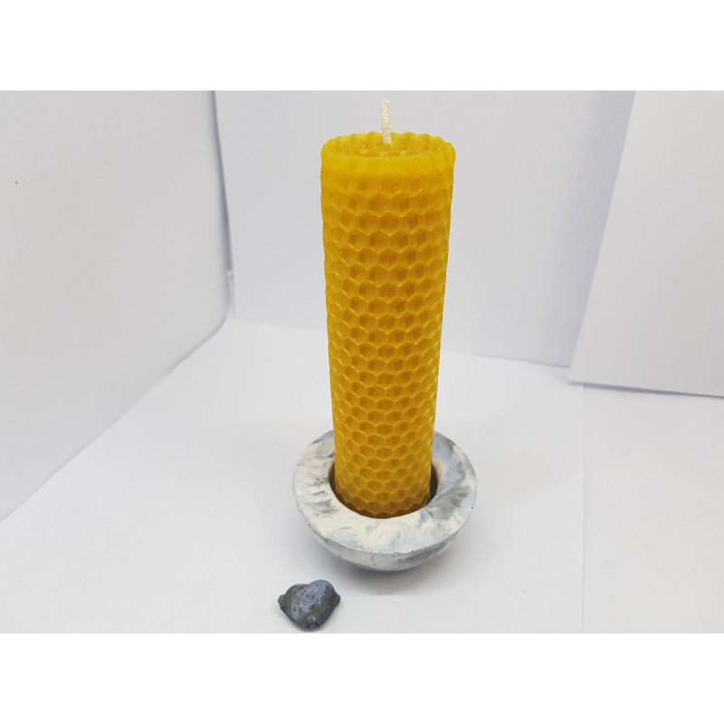 Set of candles Set of beeswax candles Set of candles with candlesticks Set of candles and candlesticks handmade