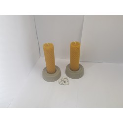 Set of candles Set of beeswax candles Set of candles with candlesticks Set of candles and candlesticks handmade