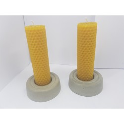 Set of candles Set of beeswax candles Set of candles with candlesticks Set of candles and candlesticks handmade