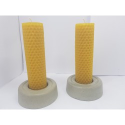 Set of candles Set of beeswax candles Set of candles with candlesticks Set of candles and candlesticks handmade