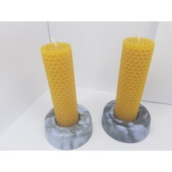 Set of candles Set of beeswax candles Set of candles with candlesticks Set of candles and candlesticks handmade