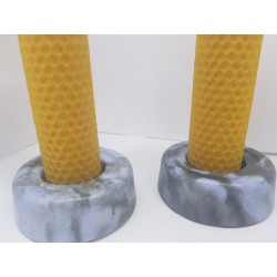 Set of candles Set of beeswax candles Set of candles with candlesticks Set of candles and candlesticks handmade