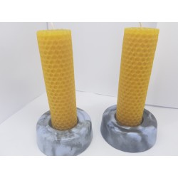 Set of candles Set of beeswax candles Set of candles with candlesticks Set of candles and candlesticks handmade