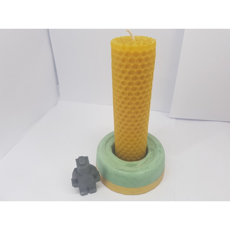 Set of candles Set of beeswax candles Set of candles with candlesticks Set of candles and candlesticks handmade