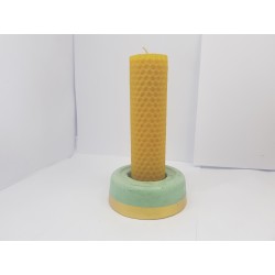 Set of candles Set of beeswax candles Set of candles with candlesticks Set of candles and candlesticks handmade