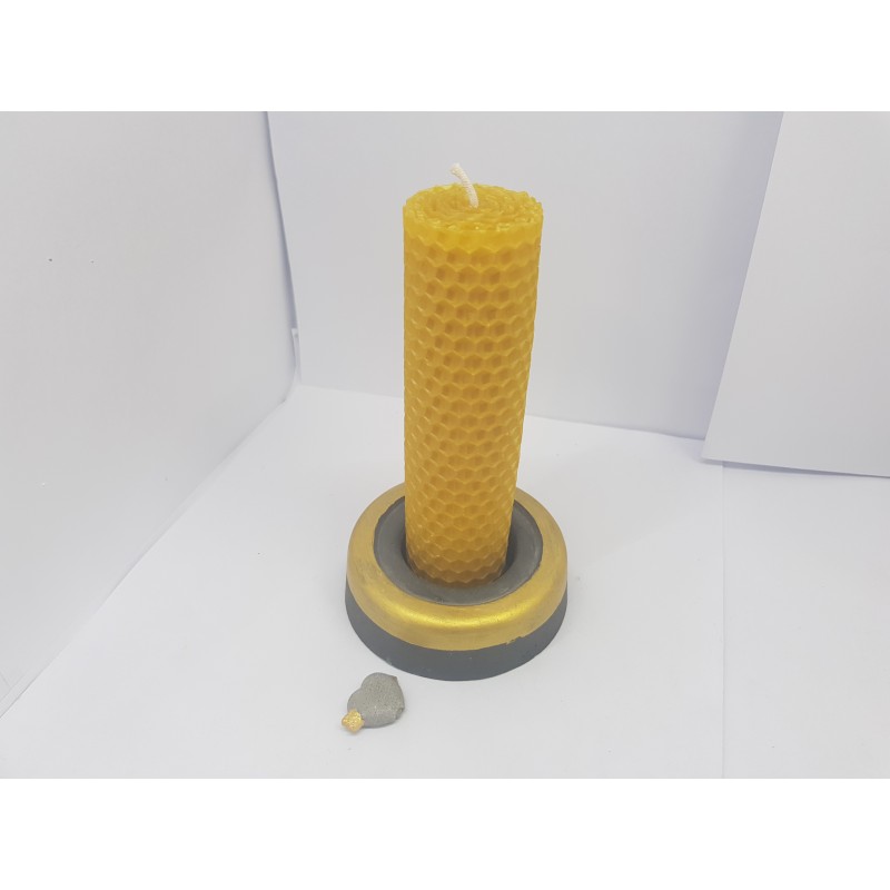 Set of candles Set of beeswax candles Set of candles with candlesticks Set of candles and candlesticks handmade