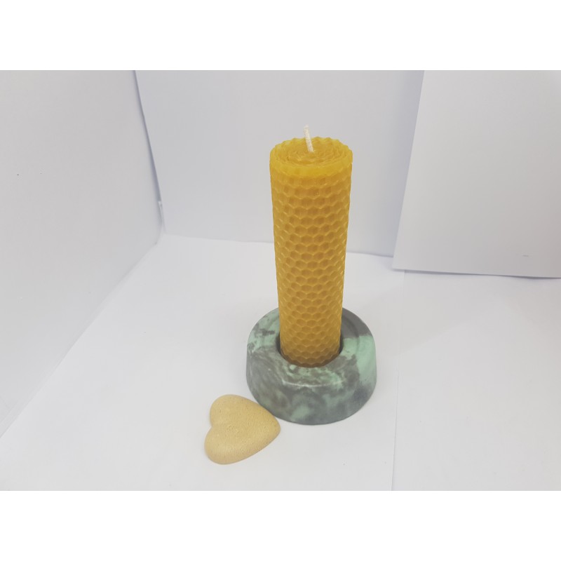 Set of candles Set of beeswax candles Set of candles with candlesticks Set of candles and candlesticks handmade