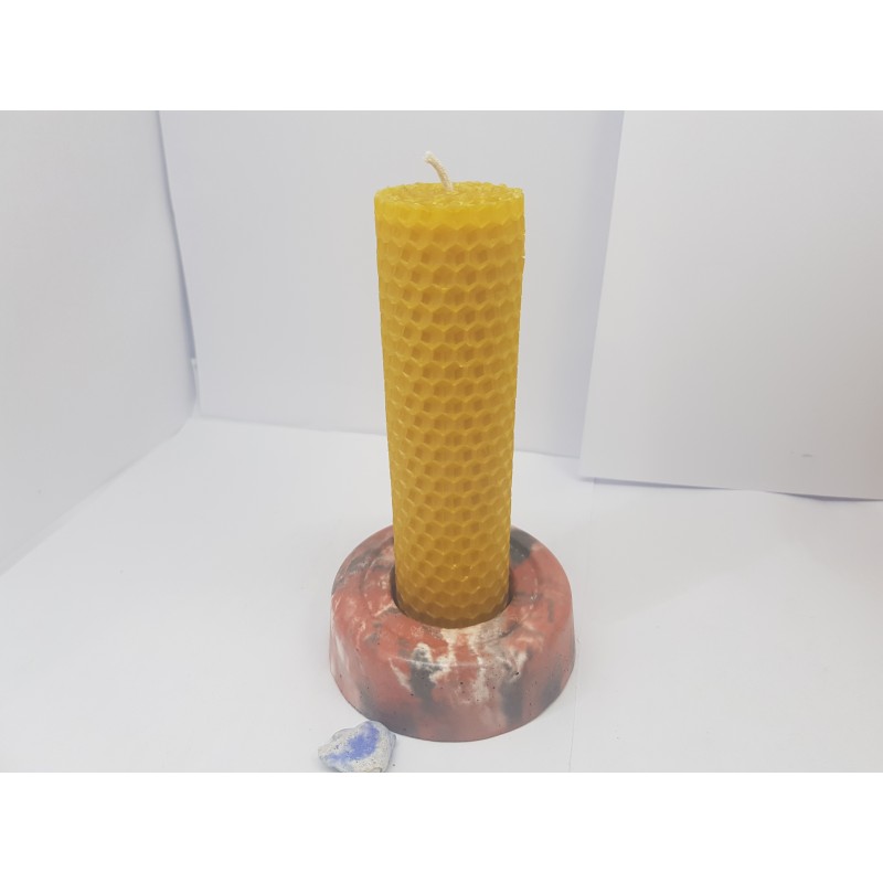 Set of candles Set of beeswax candles Set of candles with candlesticks Set of candles and candlesticks handmade