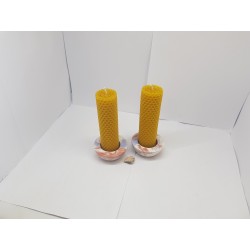 Set of candles Set of beeswax candles Set of candles with candlesticks Set of candles and candlesticks handmade