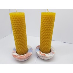 Set of candles Set of beeswax candles Set of candles with candlesticks Set of candles and candlesticks handmade