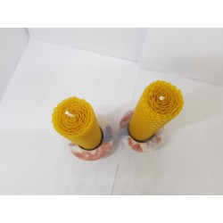 Set of candles Set of beeswax candles Set of candles with candlesticks Set of candles and candlesticks handmade