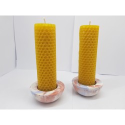 Set of candles Set of beeswax candles Set of candles with candlesticks Set of candles and candlesticks handmade