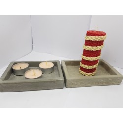 Candlestick for 2 candles Tea candle holder Tea light candle holder Candlestick Handmade candlestick Concrete candlestick Loft